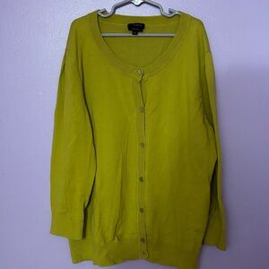 Talbots olive green Button-Up Cardigan